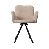 Pachet 3+1 Scaun de dining rotativ, taupe, din material textil si cadru metalic Papilio